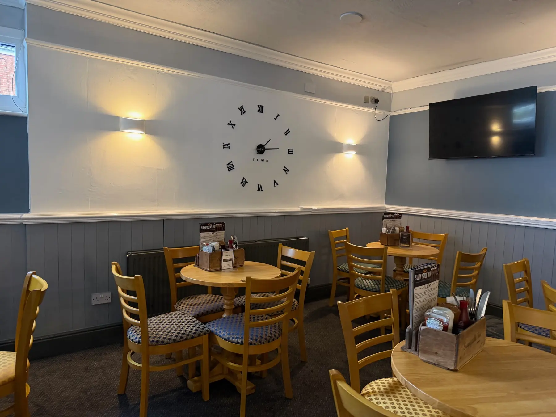 Dining tables in the newly decorated pub