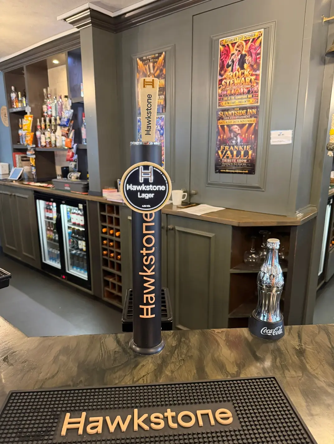 New slate blue-grey bar panels